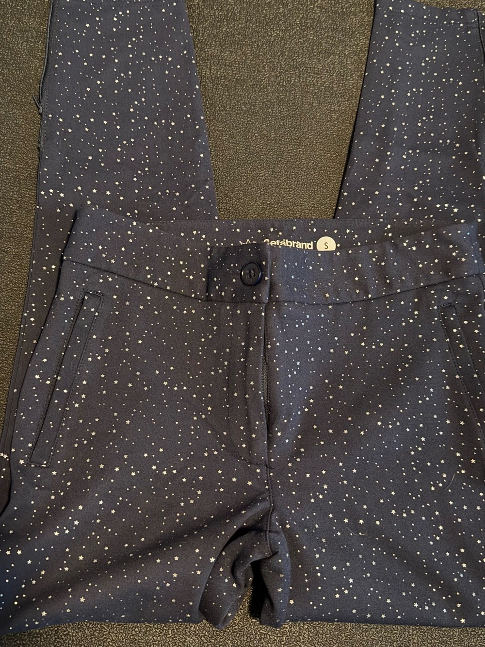 Betabrand Navy Star-Print skinny leg